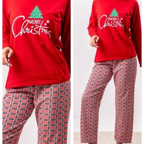 Пижама Vehuiah (S-2XL) 12951 red (зима) Vehuiah 12951 red