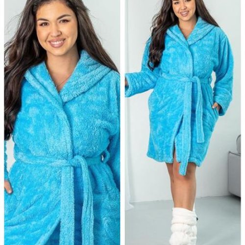 Халат Vehuiah (S-XL) 140125 l.blue (зима) Vehuiah 140125 l.blue