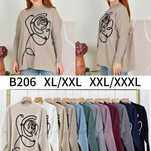 Свитер Anne-Kiss me (XL-3XL) B206 mix (зима) Anne-Kiss me B206 mix