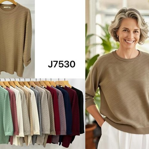 Свитер Anne-Kiss me (L-2XL) J7530 mix (деми) Anne-Kiss me J7530 mix