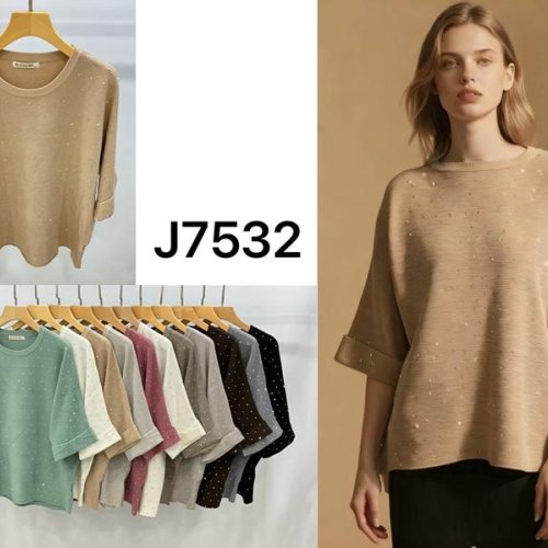 Свитер Anne-Kiss me (XL-3XL) J7532 mix (деми) Anne-Kiss me J7532 mix