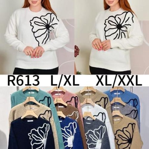 Свитер Anne-Kiss me (L-2XL) R613 mix (зима) Anne-Kiss me R613 mix