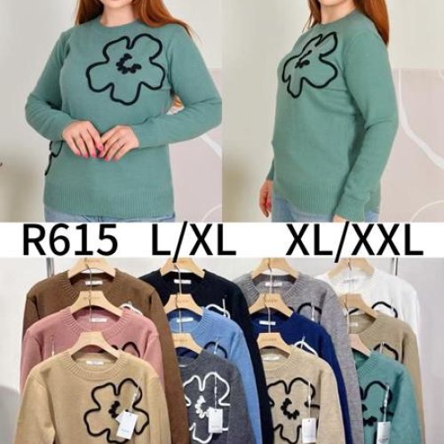 Свитер Anne-Kiss me (L-2XL) R615 mix (зима) Anne-Kiss me R615 mix