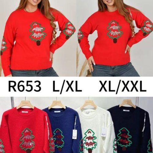 Свитер Anne-Kiss me (L-2XL) R653 mix (зима) Anne-Kiss me R653 mix