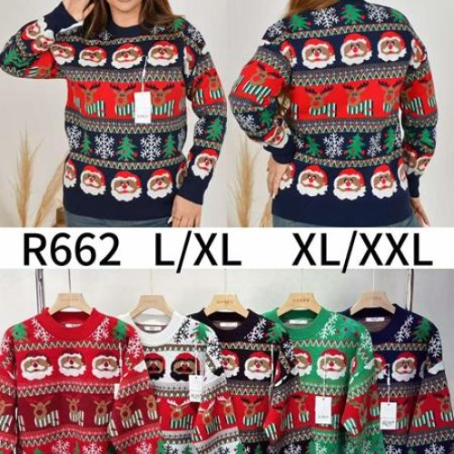 Свитер Anne-Kiss me (L-2XL) R662 mix (зима) Anne-Kiss me R662 mix