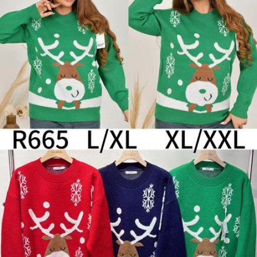 Свитер Anne-Kiss me (L-2XL) R665 mix (зима) Anne-Kiss me R665 mix