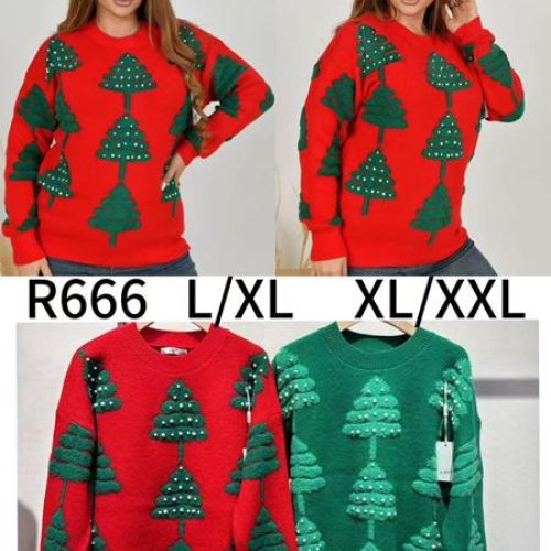 Свитер Anne-Kiss me (L-2XL) R666 mix (зима) Anne-Kiss me R666 mix