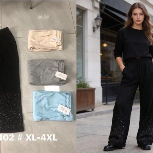 Штаны спорт Style Nadezhda (44-50) K5102 black (деми) Style Nadezhda K5102 black