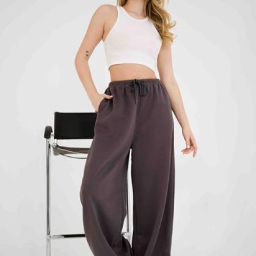 Штаны спорт Little Secret (M-XL) K014 brown (деми) Little Secret K014 brown