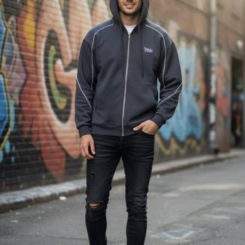 Кофта спорт Little Secret (M-2XL) K1006 d.grey (деми) Little Secret K1006 d.grey