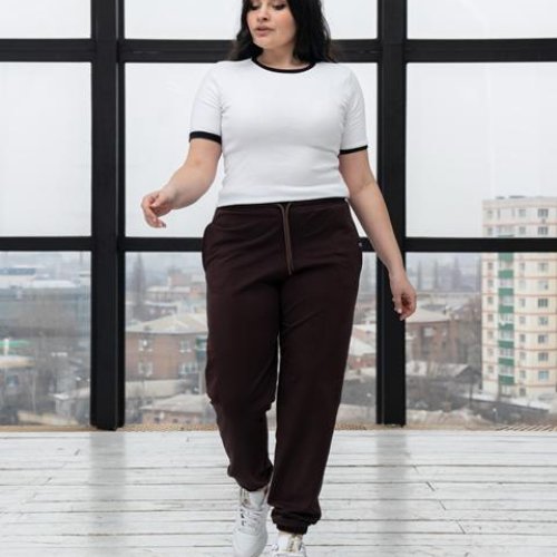 Штаны спорт AZNA (XL-4XL) Б53 brown (деми) AZNA Б53 brown