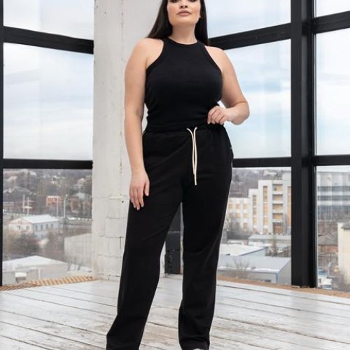 Штаны спорт AZNA (XL-4XL) Б51 black (деми) AZNA Б51 black