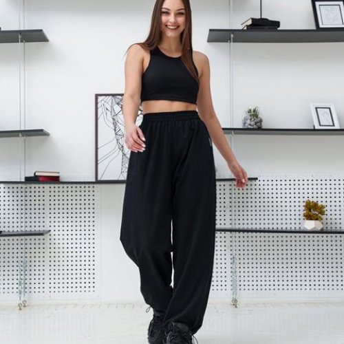 Штаны спорт AZNA (S-XL) Б82 black (деми) AZNA Б82 black