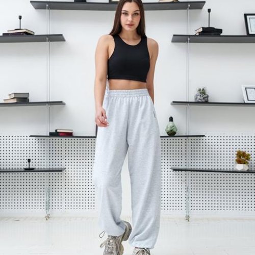 Штаны спорт AZNA (S-XL) Б82 l.grey (деми) AZNA Б82 l.grey