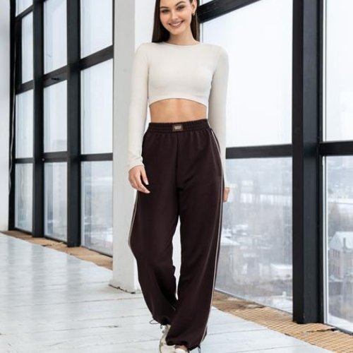 Штаны спорт AZNA (S-XL) Б70 brown (деми) AZNA Б70 brown