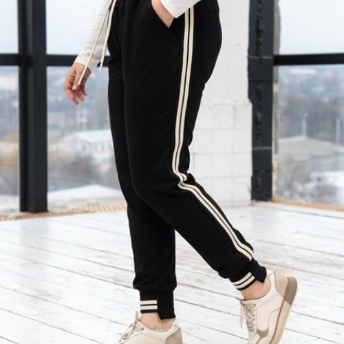 Штаны спорт AZNA (XL-4XL) Б76 black (деми) AZNA Б76 black