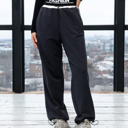 Штаны спорт AZNA (S-XL) Б18 d.grey (деми) AZNA Б18 d.grey