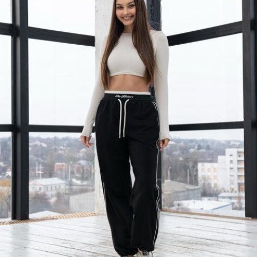 Штаны спорт AZNA (S-XL) Б29 black (деми) AZNA Б29 black