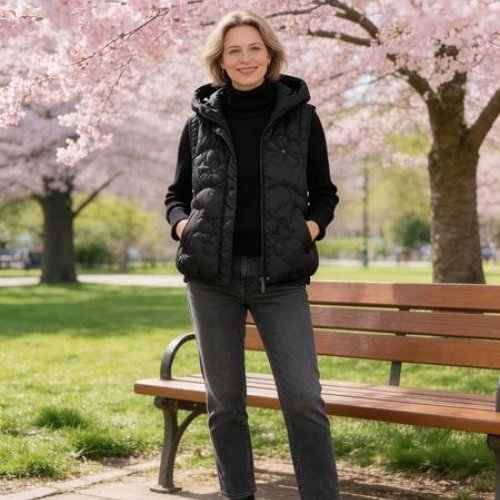 Жилетка Jacket (M-2XL) M2803 black (деми) Jacket M2803 black