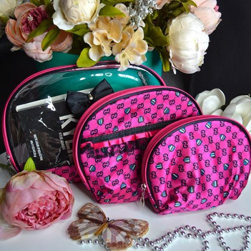 Косметичка Luna-bag (26*22*8) 1111 fuchsia-black (деми) Luna-bag 1111 fuchsia-black
