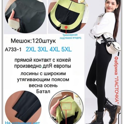 Лосины Giang (2XL-5XL) 733-1 black (деми) Giang 733-1 black