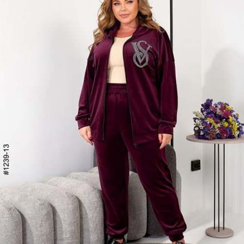 Костюм спорт OdesaOpt (54-58) 1239-13 wine (деми) OdesaOpt 1239-13 wine