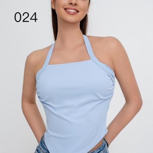 Майка NewJeans (S-XL) J0024 l.blue (лето) NewJeans J0024 l.blue