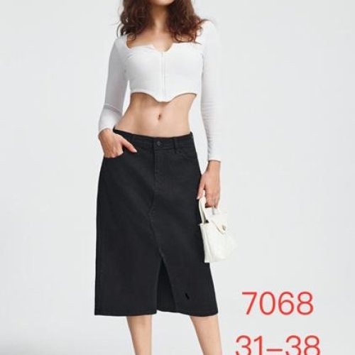 Юбка NewJeans (31-38) 7068 black (лето) NewJeans 7068 black