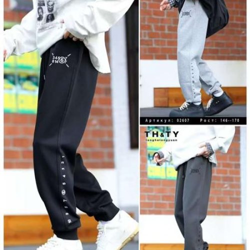 Штаны спорт Delfinka (146-170) 02607 l.grey (деми) Delfinka 02607 l.grey