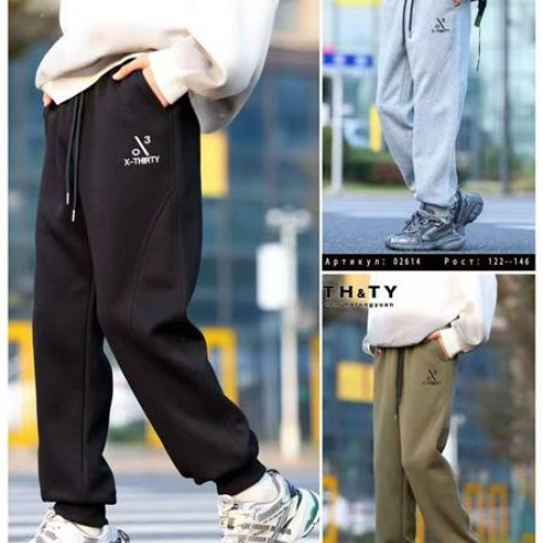 Штаны спорт Delfinka (122-146) 02614 khaki (деми) Delfinka 02614 khaki