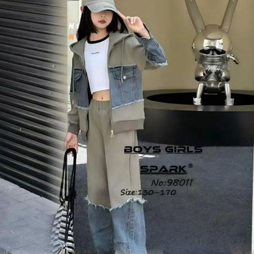 Костюм спорт Delfinka (130-170) 98011 khaki (деми) Delfinka 98011 khaki