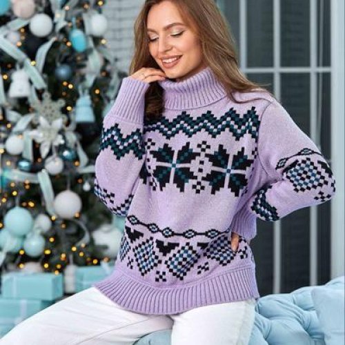 Свитер LiZa Brend (44-50) 1113 lilac (зима) LiZa Brend 1113 lilac