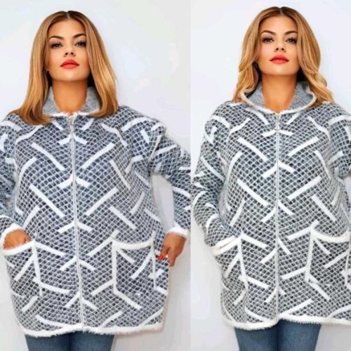 Кардиган Romeo life (56-60) RL1069 grey (зима) Romeo life RL1069 grey