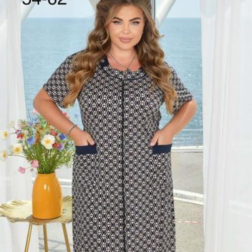 Халат Brilliant (54-62) 1335 navy (лето) Brilliant 1335 navy