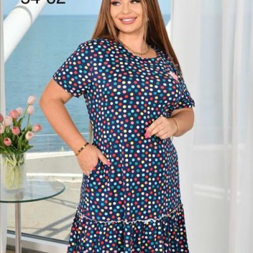 Платье Brilliant (54-62) 538-1 navy (лето) Brilliant 538-1 navy