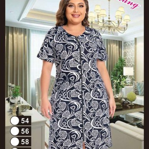 Халат Brilliant (54-62) 1325 navy-white (лето) Brilliant 1325 navy-white