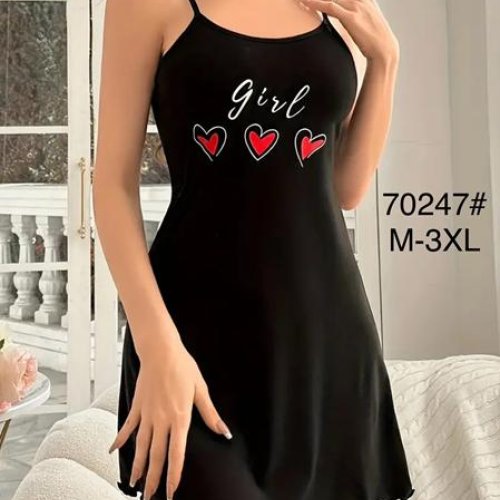 Ночнушка Brilliant (M-3XL) 70247 black (лето) Brilliant 70247 black