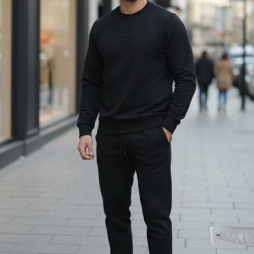 Костюм спорт Delviago (46-54) DL664 black (деми) Delviago DL664 black