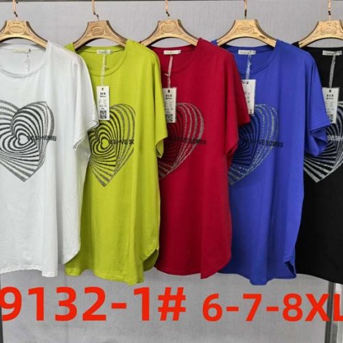 Футболка Immei (6XL-8XL) 9132-1 red (лето) Immei 9132-1 red