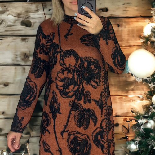 Платье LeVisha (48-52) 26280 brown (деми) LeVisha 26280 brown