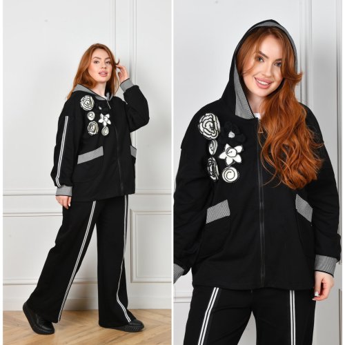 Костюм спорт Saint Wish (3XL-5XL) T2027 black (деми) Saint Wish T2027 black