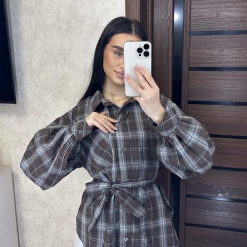 Рубашка Valentina (42-52) 8 brown (деми) Valentina 8 brown