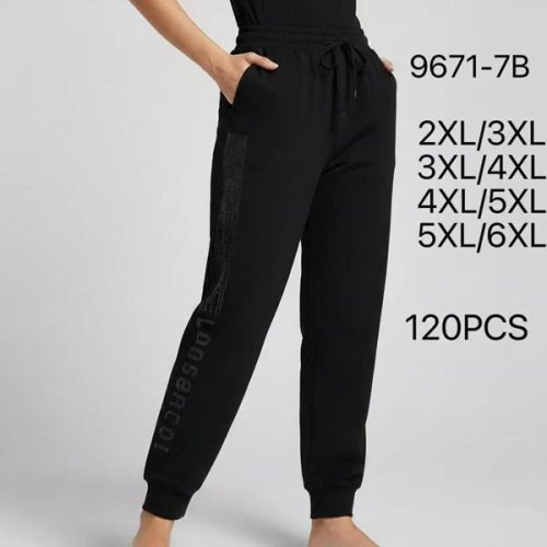 Штаны спорт Hoan (2XL-6XL) 9671-7B black (деми) Hoan 9671-7B black