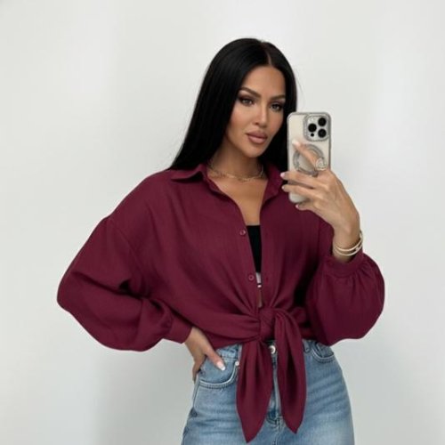 Рубашка Lora (one size) LR1002 wine (деми) Lora LR1002 wine