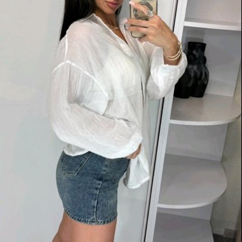 Рубашка Lora (one size) LR1004 white (деми) Lora LR1004 white