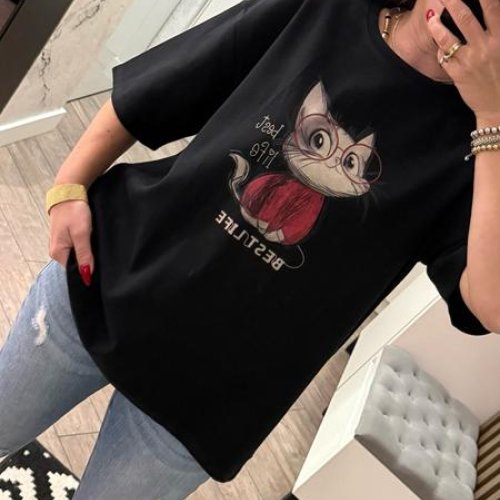 Футболка Lora (one size) LR1072 black (лето) Lora LR1072 black