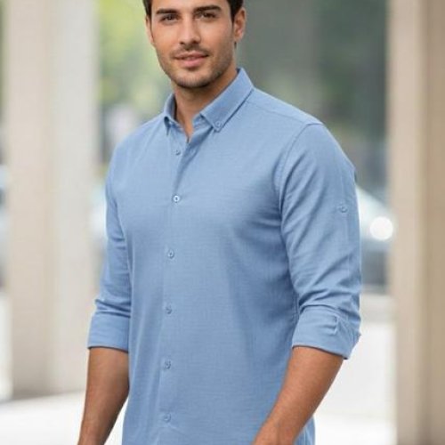 Рубашка Mary Poppins (S-2XL) 7185 l.blue (деми) Mary Poppins 7185 l.blue