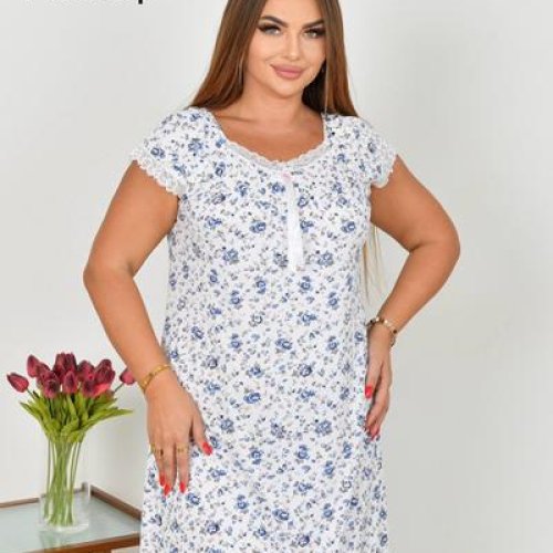 Ночнушка Fili Wear (50-58) 317 white-bliue (лето) Fili Wear 317 white-bliue