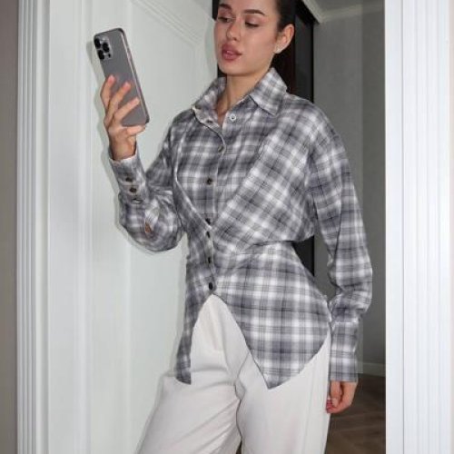 Рубашка Style Nadezhda (S-L) 033 grey (деми) Style Nadezhda 033 grey