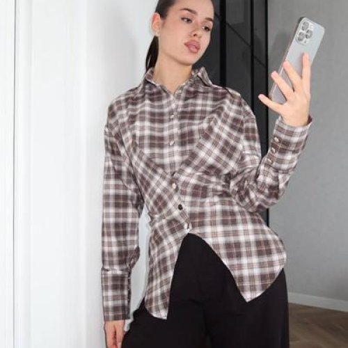 Рубашка Style Nadezhda (S-L) 033 l.brown (деми) Style Nadezhda 033 l.brown